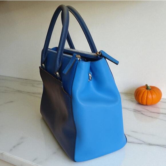 MCM Saffiano Leather Handbag Two-Tone Blue - Picture 4 of 16